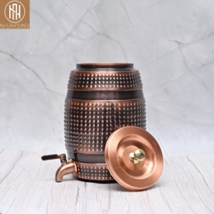 Pure Copper <b>Water</b> Dispenser | Traditional Indian Copper Beverage <b>Container</b> with Tap | Wholesale Manufacturer - Product Image 1