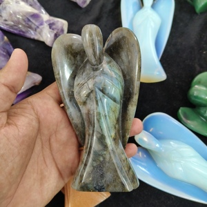 Handmade Hand Carved <b>Crystal</b> Angel Figurines Gemstone Guardian Statues for Home Decor Thanksgiving New <b>Year</b> Spiritual Gifts - Product Image 2