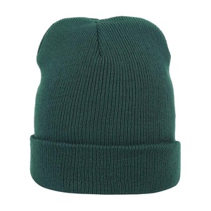 <b>Green</b> Solid Color Beanie Knitted Winter <b>Hat</b> Unisex Casual Style 100% Acrylic Material Cuffed Design for Adults - Product Image 4