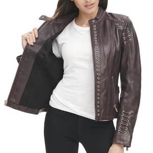 แจ็คเก็ตหนังแท้สไตล์วินเทจสำหรับผู้หญิง สีน้ำตาล  พร้อมโลโก้สั่งทำพิเศษ  ขายดี  เหมาะสำหรับฤดูหนาว  แจ็คเก็ตบอมเบอร์สุดเท่  สตรีทแวร์ - Product Image 2