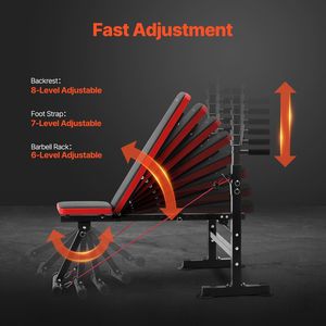 Sit-Up pieghevole regolabile e panca pesi per l'allenamento della forza della palestra di casa per l'allenamento a casa e l'uso in ufficio - Product Image 4