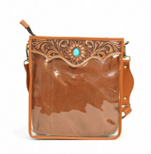 Sac bandoulière transparent avec rabat en cuir fleuri, sac à rabat en cuir, sac fleuri en cuir, sac bandoulière pour femme de haute qualité - Product Image 1