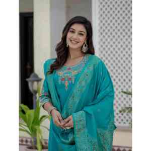 Ensemble élégant Kurti, pantalon et dupatta pour femmes - Product Image 3