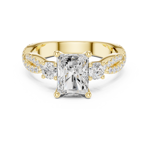 Anillo de Lujo de Oro Sólido de 14K con Diamante Cultivado en Laboratorio con Corte Esmeralda de Aries Jewel Designer, para Regalo, Fiesta, Aniversario y Uso Diario - Product Image 1