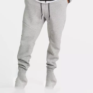 FIy Humble <b>Men's</b> Heather Gray Cotton Anti-Wrinkle Midweight Jogger Sweatpants Drawstring Elastic Waist <b>Cuffed</b> Hem Pants - Product Image 3