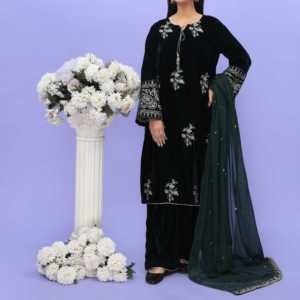 Ensemble de robe de club en velours orné de 3 pièces PW4268 - Product Image 3