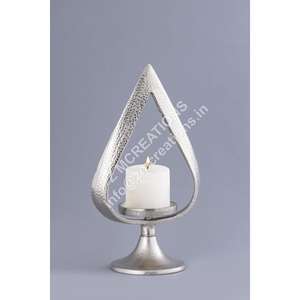 Support de bougie chauffe-plat en forme de goutte d'eau, base sur piédestal, en métal fait main, résistant à la chaleur, design moderne, durable, pour mariage et Pâques - Product Image 1