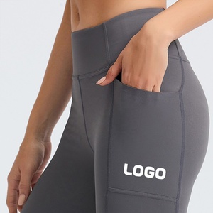 ชุดออกกำลังกายขาสั้นสำหรับผู้หญิงทำจากไนลอน20% สแปนเด็กซ์เพรียวบางสำหรับเล่นฟิตเนสออกกำลังกายเล่นกีฬาโยคะโลโก้ได้ตามต้องการ - Product Image 1