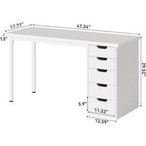 Scrivania per Computer in Stile Moderno con Spazio di Archiviazione, Scrivania per Ufficio e Studio dal Design Elegante - Product Image 6
