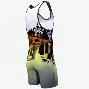 Custom Sublimated Adults Wrestling Singlet Men's Sports Tank Top Quick Dry Front Logo Team Training Gear <b>Bodysuit</b> - Product Image 4