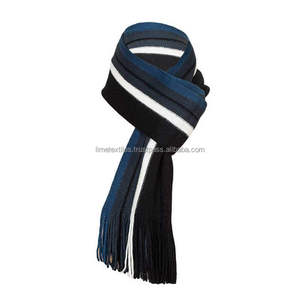 Écharpe Jacquard Rayée pour Homme Style Britannique Hiver Châle à Pompons 100% Acrylique Léger Respirant Longue Longueur - Product Image 6