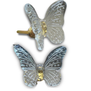 Poignée de meuble industrielle et tirette de tiroir en forme de papillon en cristal pour commode, armoire, chambre et cuisine - Product Image 1
