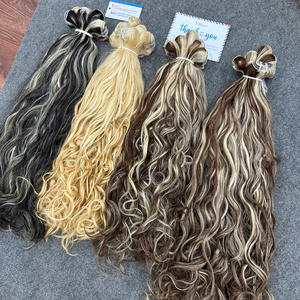ผมต่อแบบเวฟสีบลอนด์เปียโนธรรมชาติ  แบบมัดเป็นช่อ  ผมเวอร์จิ้นแท้จากเวียดนาม ราคาโรงงาน - Product Image 4