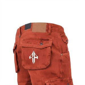 Pantalones Cortos de Mezclilla para Hombre, de Alta Calidad, con Estampado de Serigrafía, Estilo Jeans, de Pierna Ancha, Material Spandex/Poliéster - Product Image 3