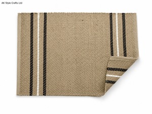 Tapis de sol en jute rayé fait main, antidérapant, écologique, design moderne pour la maison et l'extérieur - Product Image 2