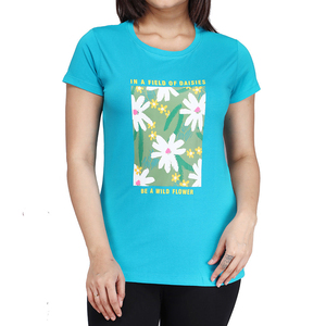 เสื้อยืดลำลองผู้หญิงดีไซน์ล่าสุดสำหรับฤดูร้อน พิมพ์โลโก้ตามสั่ง ผ้าฝ้าย 100% ระบายอากาศได้ดี ขายดี - Product Image 4