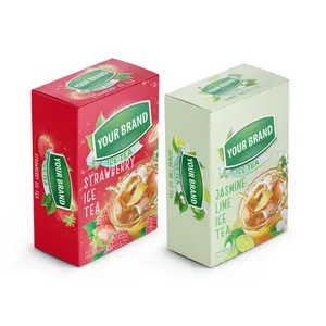 OEM grosir buah bubuk minuman instan teh nyaman 15 gram per sachet Vietnam teh campuran minuman kesehatan stroberi teh es
