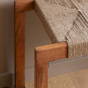 Banco Vandana Vertex Cresta de madera de acacia y lana - Product Image 4