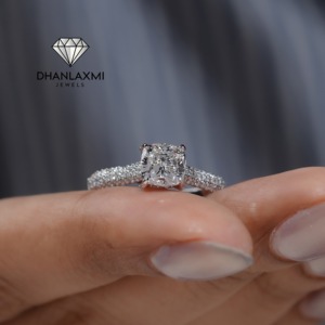Bague de fiançailles et de mariage en or 14 carats avec diamant de laboratoire taille ronde pour femme, bijoux fins, bijoux de mariée - Product Image 6