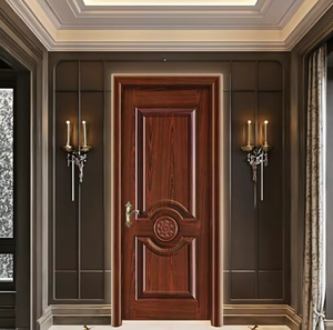 Porte latérale minimaliste en bois massif de chêne et de teck de qualité supérieure, haute durabilité, isolation acoustique, finition de surface, pour extérieur et intérieur de villa - Product Image 1