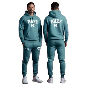 Conjunto de Sudadera con Capucha y Pantalones de Felpa con Estampado Digital Bordado, Suave y Cómodo para Invierno, Ideal para Looks Relajados e Informales - Product Image 1