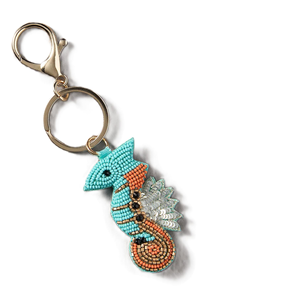 Llavero de caballito de mar con cuentas hechas a mano, amuleto de animal marino con cuentas azul océano, regalo costero para amantes del océano, llavero de MULTI CRAFT - Product Image 5