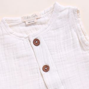 Whisper Baby Rompers Pack de 2 Muselina orgánica de calidad premium Tamaño medio Color leche y cacao - Product Image 4