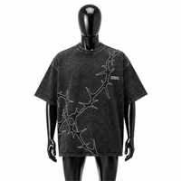 T-shirt vintage délavé à l'acide, coupe oversize, streetwear homme, imprimé graphique, coton épais, épaules tombantes, unisexe, logo personnalisé, tee-shirt tendance 2026