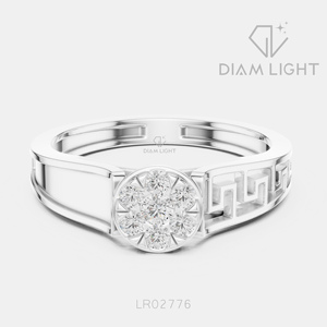 Bague de fiançailles en or blanc 14 carats avec diamant de laboratoire rond de 0,202 carats, certifiée IGI, bijoux fins pour femmes, cadeau - Product Image 1