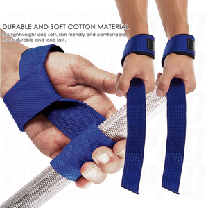 Sangles de poignet de musculation robustes avec logo personnalisé, en coton et cuir durables, pour haltérophilie, powerlifting et fitness. - Product Image 5