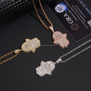 จี้เพชรโมอิสซาไนต์รูปมือฮิปฮอป ดีไซน์แบบ Iced Out ทำจากเงินแท้ 925 เครื่องประดับสำหรับผู้ชาย - Product Image 6