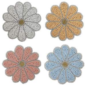 Artisan Multicolor Glass Beaded <b>Coaster</b> Set Decorative Tree Design <b>Drink</b> <b>Coasters</b> At Best Price - Product Image 1