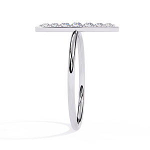 Anillo Apilable de Oro Sólido 18K con Diamantes Naturales, Estilo Minimalista con Diamantes Redondos y Marquise, Anillo de Boda para Mujer - Product Image 4