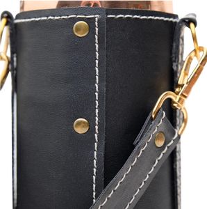 Authentic Ayurvedic Copper Bottle 34oz/1000ml Leather Sling for Drinking <b>Water</b> Lab-Tested Leak-Proof & Heavy-Duty - Product Image 6