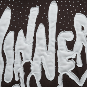 ผู้ผลิตเสื้อฮู้ดดี้โอเวอร์ไซส์ผ้าฝ้ายฟลีซหนานุ่มแบบกำหนดเอง ประดับด้วยคริสตัล แต่งลายขาดๆ แบบมีสไตล์ คุณภาพสูง ปักลายอย่างดี สตรีทแวร์ - Product Image 4