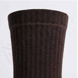 Crew <b>Socks</b> Solid Brown Gray Toe Knitted Polyester Spandex Breathable Casual Daily Wear Adult Autumn - Product Image 4