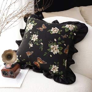 <b>Vintage</b> 45cm Square Embroidered Throw Pillow Decorative Cushion for <b>Sofa</b> <b>Bed</b> Living Room or Home Decor Accent - Product Image 1