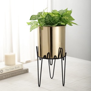 Premium Designer Metal Planter <b>Pot</b> With Stand for Luxury Interior Decoration Beautifully Crafted By KRAFT WORLD - Product Image 5