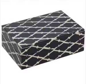 Intricate Bone & Resin Inlay Trinket Box Fine Detailing with Bone & Resin Inlay Perfect for Storing Jewelry - Product Image 2