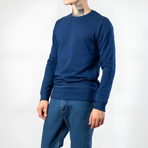 Sweat-shirt à col rond uni surdimensionné pour homme de haute qualité, en coton molletonné, décontracté, streetwear, hiver, vente en gros, OEM - Product Image 3