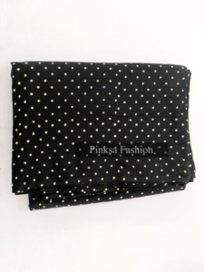 Polka Dot Cotton Fabric - Breathable Black & <b>White</b> Printed Material for Summer Dresses, Shirts, DIY Sewing & Home Textile - Product Image 5