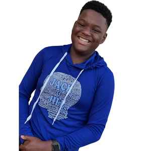Sweat à capuche bleu Jack and Jill avec motif nuage de mots, sweat à capuche Dri Fit pour hommes et adolescents, sweat à capuche confortable pour une utilisation décontractée - Product Image 4