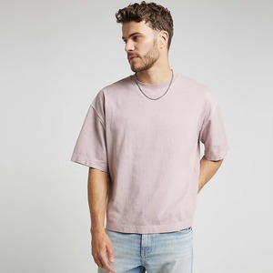 Manufacturer 250 300 GSM Blank <b>Box</b> Tee T Shirt <b>Drop</b> Shoulder Boxy Fit Crop TShirt Oversized 100% Cotton T-shirt for men - Product Image 3