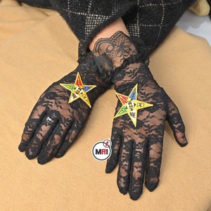 Gants en dentelle OES de haute qualité en gros – Gants en dentelle noirs de l'Ordre de l'Étoile d'Orient - Product Image 3