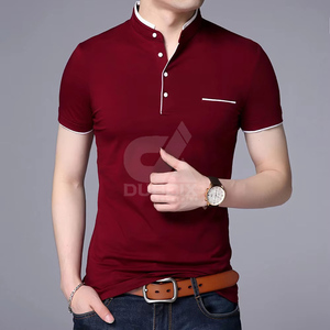 Camiseta de Cuello Alto DUBBIX INDUSTRIES para Hombre, Clásica, de Color Sólido, Spandex/Algodón, Transpirable, de Secado Rápido, 180g, en Oferta - Product Image 4
