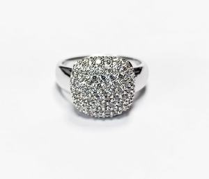 Anillo de Moissanita con Corte Redondo y Diamantes en Pavé, Diseño Creativo para Mujer, Plata 925 Original, Joyería Fina Premium para Ella - Product Image 1