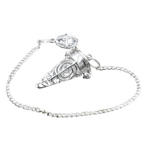 Pendentif Feng Shui en forme de cône en argent poli pour la guérison énergétique, la divination et l'art écologique - Vente en gros - Product Image 5
