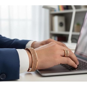 Juego de Anillos Magnéticos de Cobre Sólido, Brazalete de Cobre Crudo Sin Recubrimiento, Juego de Pulseras Magnéticas para la Salud para Hombres y Mujeres - Product Image 1