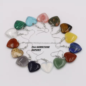 Bijoux cristaux pendentif collier pierre maltée en forme de coeur pierres précieuses agate fil enveloppé guérison pendentif collier à vendre - Product Image 2