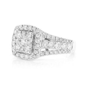Fashionable Square Cut Full-Iced Out Moissanite Diamond <b>Ring</b> For Women & Men Trendy Diamond <b>Cushion</b> Cluster <b>Ring</b> In 14k Gold - Product Image 2